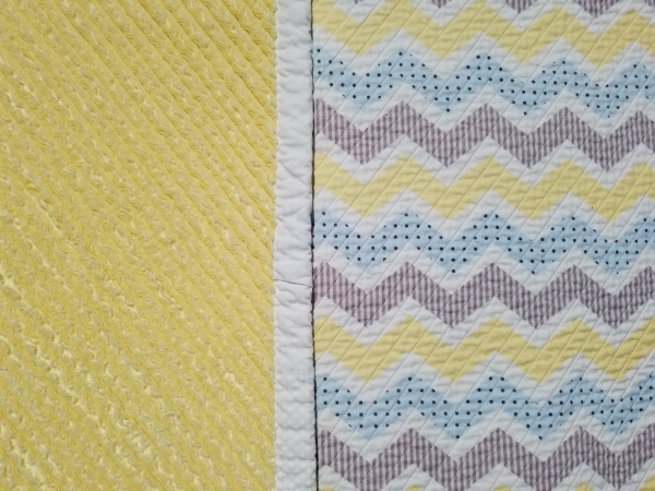 Yellow Blue Chevron Baby/Toddler Quilt