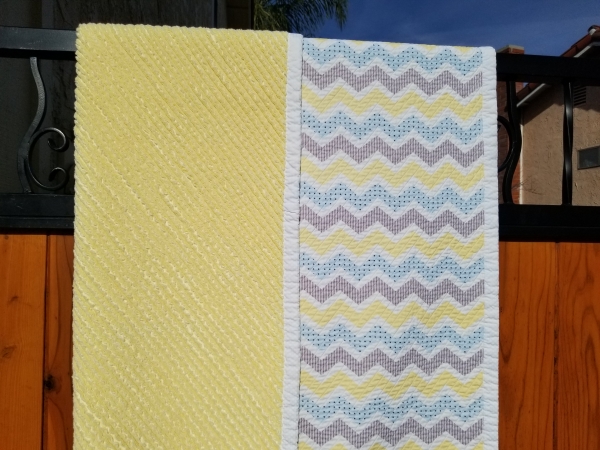 Yellow Blue Chevron Baby/Toddler Quilt