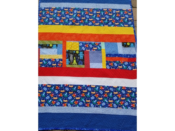 Spaceships, Rockets, and Robots Baby/Toddler Quilt