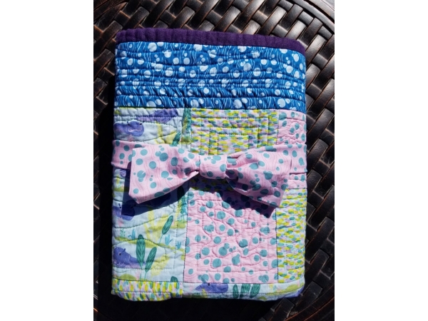 Hippos Baby Quilt in Light Greens, Blues, and Pinks
