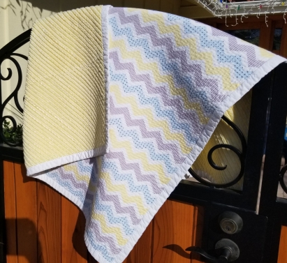 Yellow/Blue Chevron Baby/Toddler Quilt Yellow/Blue Chevron Baby/Toddler Quilt
