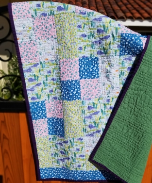 Hippos Baby Quilt in Light Greens, Blues, and Pinks Hippos Baby Quilt in Light Greens, Blues, and Pinks