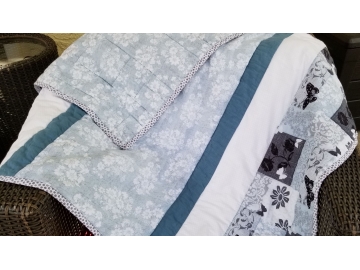 Floral with Butterflies in Teal