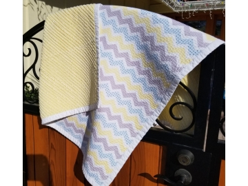 Yellow/Blue Chevron Baby/Toddler Quilt