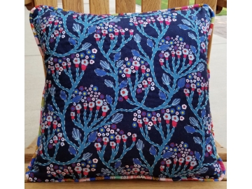 Throw Pillow (16 X 16) with Accent Stitching, Piping Trim, and Quilted Linen Back